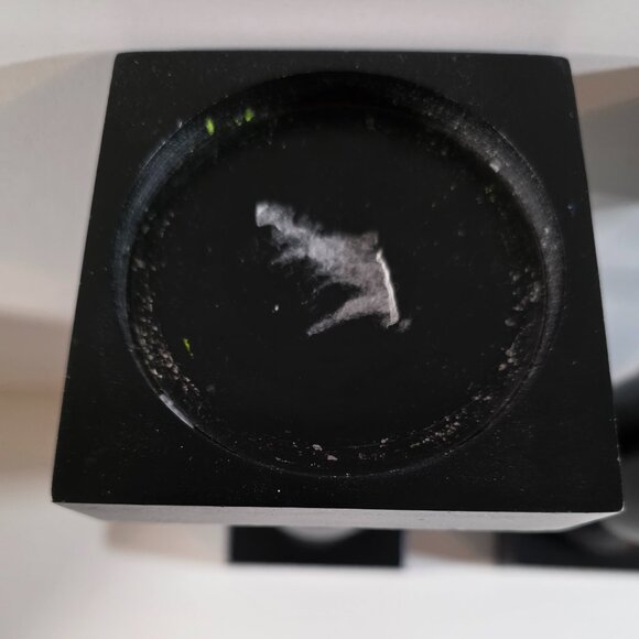 2 Black Candle Holders 10" tall and holds a 3" diameter candle. - Picture 2 of 5